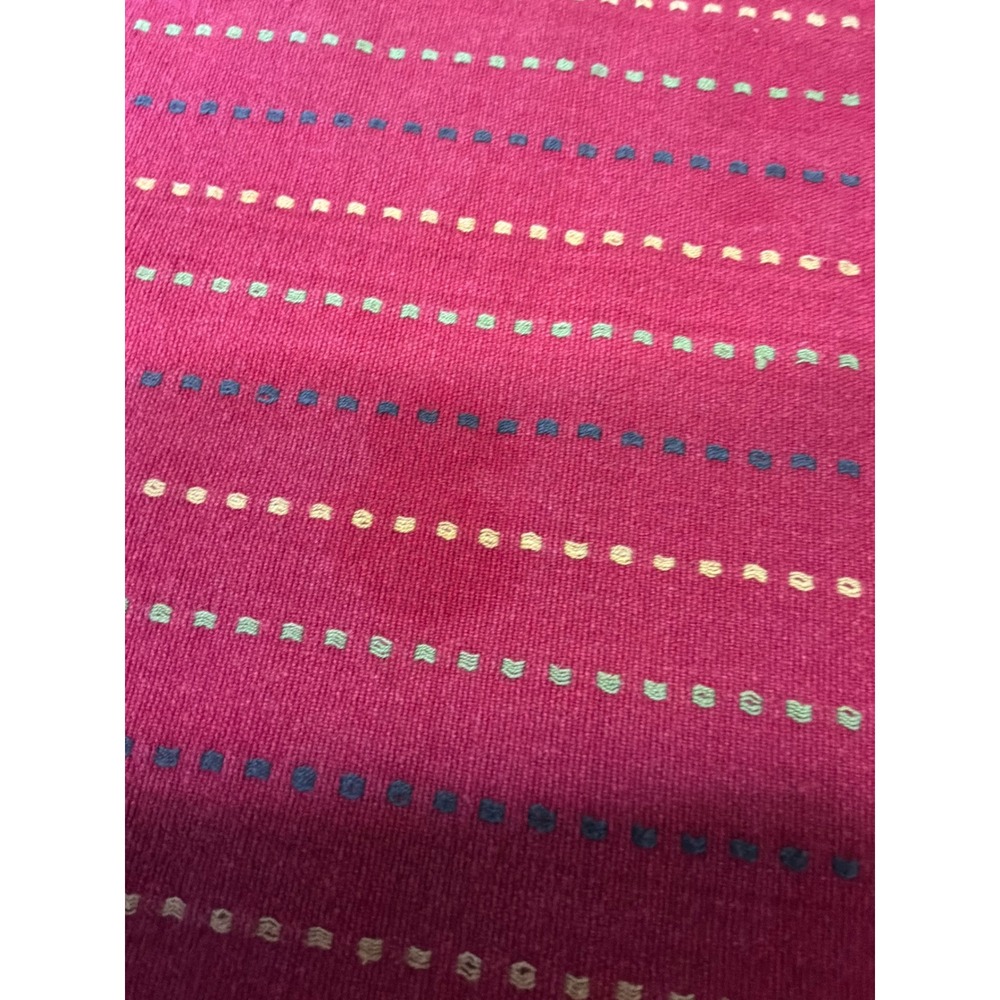 Unbranded Placemats Set of 4 OS Cranberry Red Embroidered Dash Cotton - Picture 2 of 3